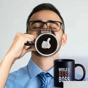 Mokken Boss ooit mug 11oz zwarte keramische koffie vrienden vrienden man verjaardag cadeau r230713 drop levering home tuin keuken eetbar dhxvc