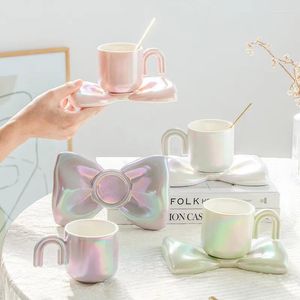 Mokken Bow Coffee Cup Schotel Set Keramiek Afternoon Tea Mok Water Cadeau