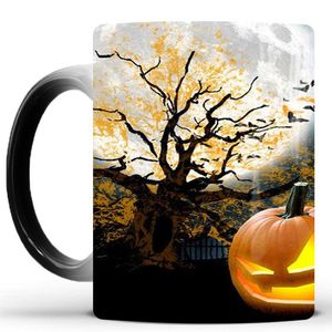 Tasses de marque créative à couleur changeante, 301 à 400ml, tasse à café, lait, thé, nouveauté d'halloween, cadeau pour amis