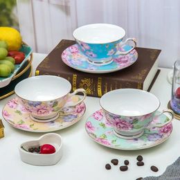 Tasses British Bone China Coffee Cup Ceramic Tea Senced Pastoral Style Set l'après-midi cadeau