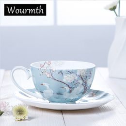 Mugs British Style Coffee Cup Set Bone china Luxury Gift Creativity Tea Cups And cups Saucer Beautiful Ceramic 230815