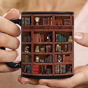 Tasses C Handle étagère tasse de céramique élégante tasse pour les rats de bibliothèque durable en céramique c café unique