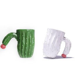 Mokken Cactus Koffie mok Greenwhite keramische melkthee Kantoor Cups Drinkware Het verjaardagscadeau met doos