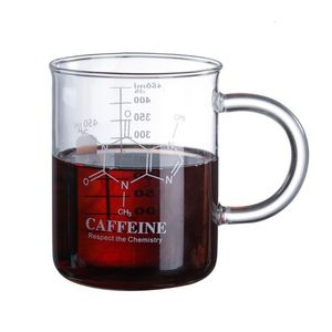 Mokken cafeïnebeaker studeerde af met handgreep borosilicaat glas cup 221122
