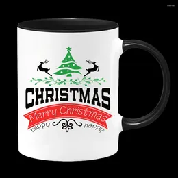 Mugs Caneca com tampa topkwaliteit tazas de keramische tceramitw cup wo tone c-handle voor kerstdag