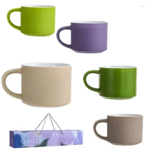 Tasses tasses de cappuccino Set Espresso Coffee Tea en céramique Tasse 5pcs réutilisable avec poignée pour le vin d'eau de bière