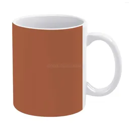 Tazas caramelo quemado naranja taza blanca personalizada impresa té de té regalo de té regalo personalizado color liso color interior sólido hogar