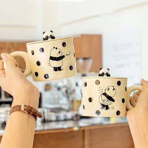 Tasses dessin animé 3D Panda tasse en céramique tasse à café tasses de noël cadeau personnalisé thé insolite mignon et différent verres