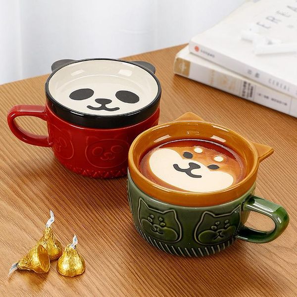 Tasses animaux de dessin animé tasse à café en céramique tasse à thé au lait marque verre à eau cadeaux uniques fournitures ménagères