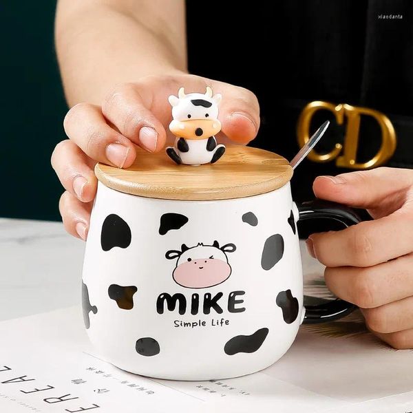 Tasses dessin animé tasse en céramique créatif mignon tasse de vache mignonne au bureau de bureau à ventre