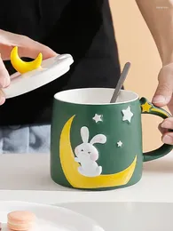 Tasses dessin animé tasse en céramique Ins haute esthétique créative tasse cadeau café eau Couple