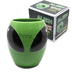 Tazas de dibujos animados creativo verde alienígena tazas de cerámica interesante moda taza de café regalo de cumpleaños taza de agua al por mayor tazas de café turco J230627