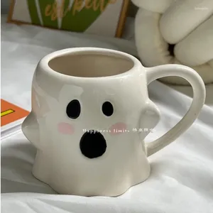 Tasses Cartoon Ghost Coffee tasses Céramiques blanches Boire du lait d'eau au lait kawaii halloween décoration mignon chambre décor pour filles