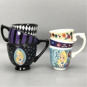 Tasses tasses en céramique personnalisées de dessin animé Alice au pays des merveilles empilées thé café cadeaux à trois couches.Livraison directe maison jardin cuisine D Dhfke