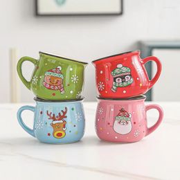 Tazas de cerámica para Navidad, taza de Mousse, dibujos animados de Papá Noel, café para oficina, tienda de horneado en casa, postre, desayuno, Taza de leche, regalo de Navidad para niños