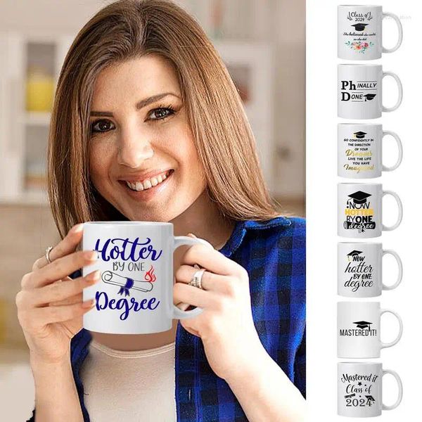 Tazas Taza de café de cerámica, taza con mango de anillo de porcelana, tazas con asa hechas a mano, sombrero de diseño creativo Ins