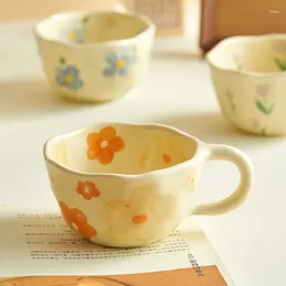 Tazas de cerámica tazas de café pintadas a mano taza de té de té a mano pellizco desayuno irregular taza de bebida decoración del hogar