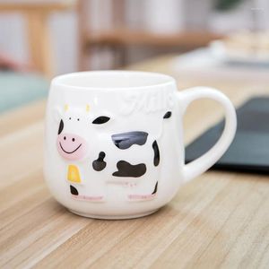 Tasses en céramique tasse à café dessin animé 3D vache créative pour le petit déjeuner eau jus lait