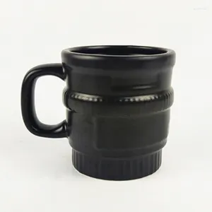 Mokken Keramische koffiemok Matzwart glazuur Cup Lensvorm Speciale creatieve camera SLR Pography-liefhebbers