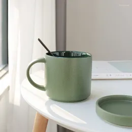 Tazas Ceramic Café Taza Nordic Estilo Nordic Simple Black Matte Milk Office Office Water Cup Cocina para bebidas para el hogar