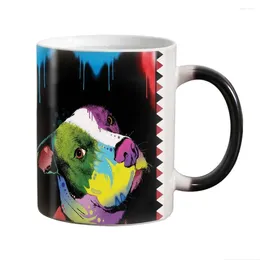 Tasses en céramique couleur changeante tasse à café chaleur révéler chiens de compagnie tasse de lait magique Ea cadeau de noël 11oz