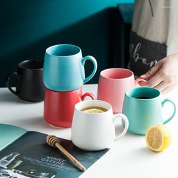 Tasses en céramique tasse colorée haute capacité petit déjeuner lait tasse bureau café maison boisson jus boire Couple cadeau eau