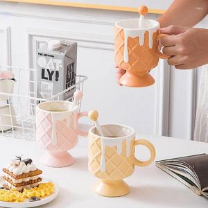 Tasses en céramique crème glacée tasse de café avec rotrie