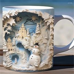 Tazas Taza de cerámica Estantería 3D Biblioteca Taza de Navidad Escritorio de oficina en casa Regalos de cumpleaños Tazas para bebidas