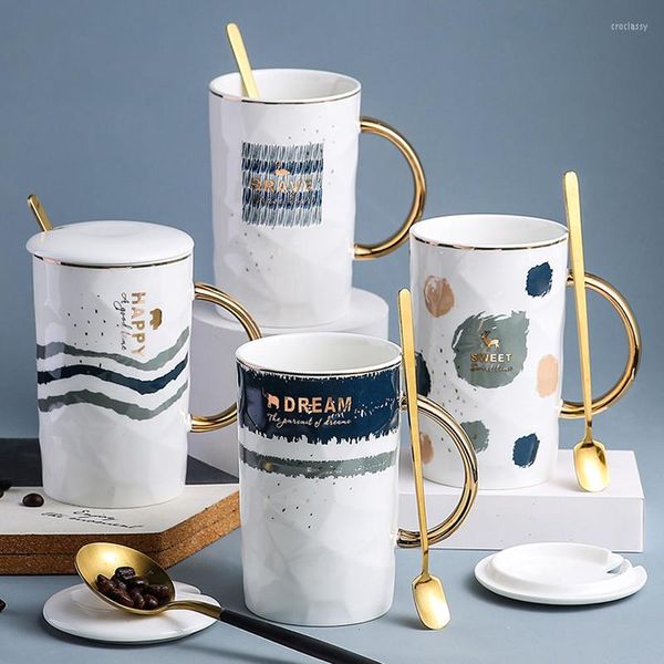 Tasses tasse en céramique Style nordique 450 ml porcelaine café thé lait haute qualité personnalité irrégulière petit frais grande capacité