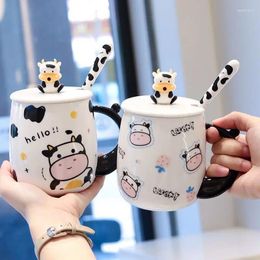 Tasses en céramique tasse de café dessin animé tasse de vache d'étudiant stupide et mignon lait pour le petit-déjeuner pour enfants