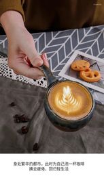 Mokken keramische oven veranderen koffiekopje met handvat retro stijl café specialiteit touw kan worden opgehangen