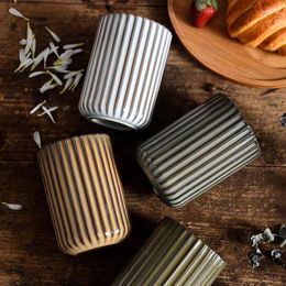 Tasses en céramique Kiln tas tasses rétro à rayures corrigées personnalisées