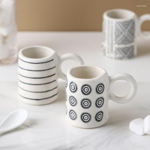 Mokken keramische mini-koffiekopjes handgeschilderde melktheesap water Noordse stijl creatieve drinkware keukenvoorraden huizendecoratie