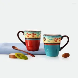 Mokken keramische mok Noordse Boheemse stijl Tea Cup Bone China koffie Porselein Porselein Huishouden Keramiek Drinkwarebar Prahs