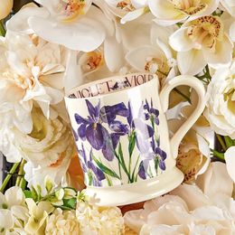 Tasses en céramique tasse d'huile de peinture à l'huile Style de fleur de fleur