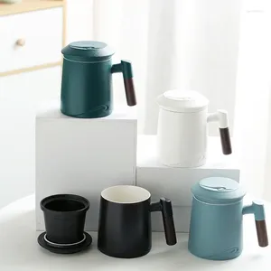 Tasses en céramique tasse de thé à thé de la séparation de l'eau avec un filtre de couverture Bureau ménage de grande capacité cadeau