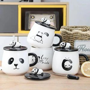 Tasses Tasse en céramique avec caricot animé panda motif café tasse de lait à la maison pour boissons boisson cuisine ustensiles artisanat