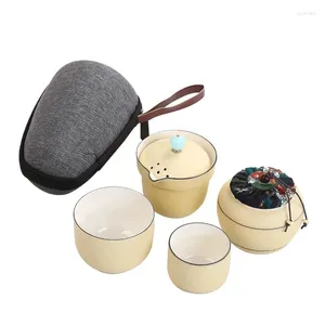 Mokken Ceramic Teapot Kettle Gaiwan theekopjes één pot en twee kopjes draagbare reistheetsets met tas