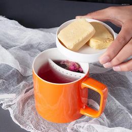 Tazas Taza de agua de cerámica Taza de té con filtro Colador Tapa Drinkware Brewing Home Office Tazas de té