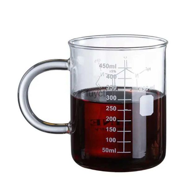 Tasses Tasse de chimie Tasses à café en verre borosilicaté avec poignée et mesure Durable Idéal pour le laboratoire à la maison ou au bureau Cadeau unique YQ240109