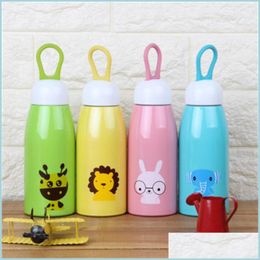 Tasses Enfants Dessin Animé Lapin Éléphant En Acier Inoxydable Tasse Créative À Main Tenu Tumbler À Vide Délicat Étudiant Bouteille D'eau 12Xy WW Dr Dhklp