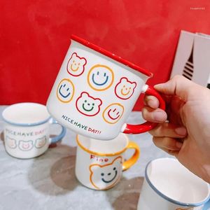 Mokken Kinderbeker Drinkware Gepersonaliseerde Mok Leuk Voor Koffie Beer Cartoon Koreaanse Stijl Porseleinen Kopjes Theewaar Cafés Cadeau