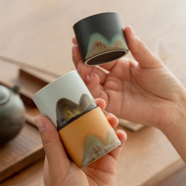 Tazas de cerámica china tazón de té de café agua set hecho a mano regalo de cumpleaños