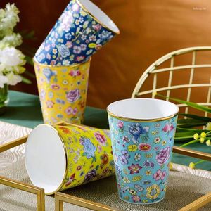 Tasses chinoises coke tasse tasse grande capacité de la maison de ménage de ménage couleur émail colore en céramique ensemble art créatif