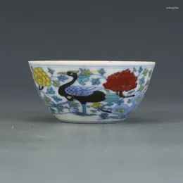 Tasses chinoises couleurs contrastées en porcelaine ming Chenghua Peacock Design Cup 3,15 pouces
