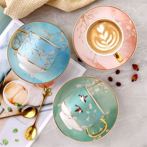 Tasses Tasses et soucoupes de Style chinois ensemble campagne tasse à café en céramique tasse à thé en porcelaine thé de l'après-midi accessoires de décoration pour la maison 230831