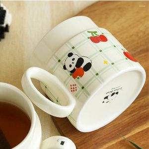 Tasses Style chinois Panda bambou couverture en céramique tasse conception mignonne thé ménage tasse eau café cuisine vaisselle
