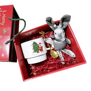 Mokken Kerst keramische mok Kerstman koffiemok met geschenkdoos en lepel Creativiteit Kerstcadeaus Ontbijt Melkbeker Waterbeker 231120