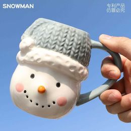 Mokken Kerst Keramische thee 3d Snowman Santa Claus Water Cup Coffee Milk Sap Geschenken voor mannen Vrouwen Y2210