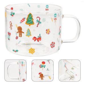 Tasses Tasse à café de Noël Tasse à thé : Tasse en verre de Noël Lunettes Espresso Cadeaux de vacances Party Favor Centre de table Décor 350 ml